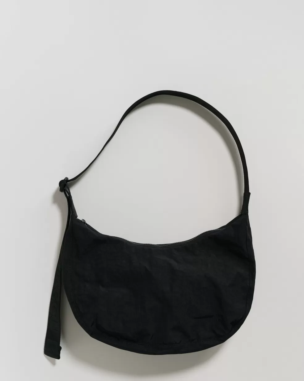 BAGS>Casa Clara Medium Nylon Crescent Bag Black