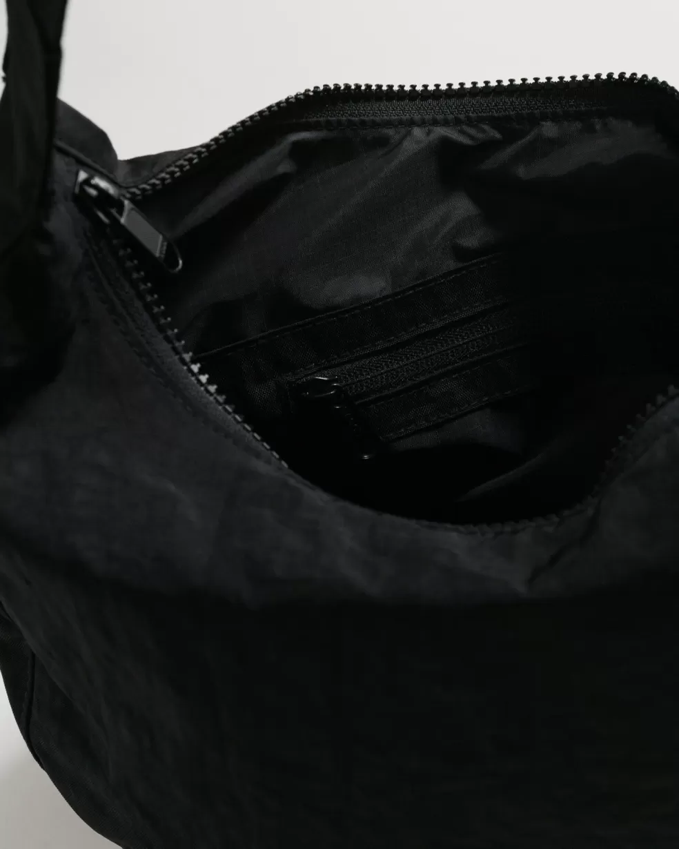 BAGS>Casa Clara Medium Nylon Crescent Bag Black